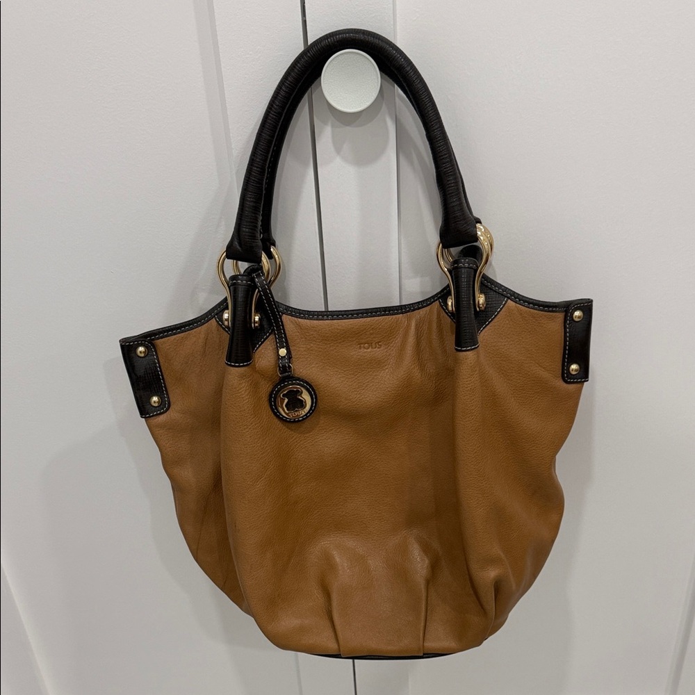 Tous Tan and Black Tote Bag
